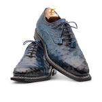 Harris Firenze 1913 Ostrich Leather Norwegian Construction Oxford Blue
