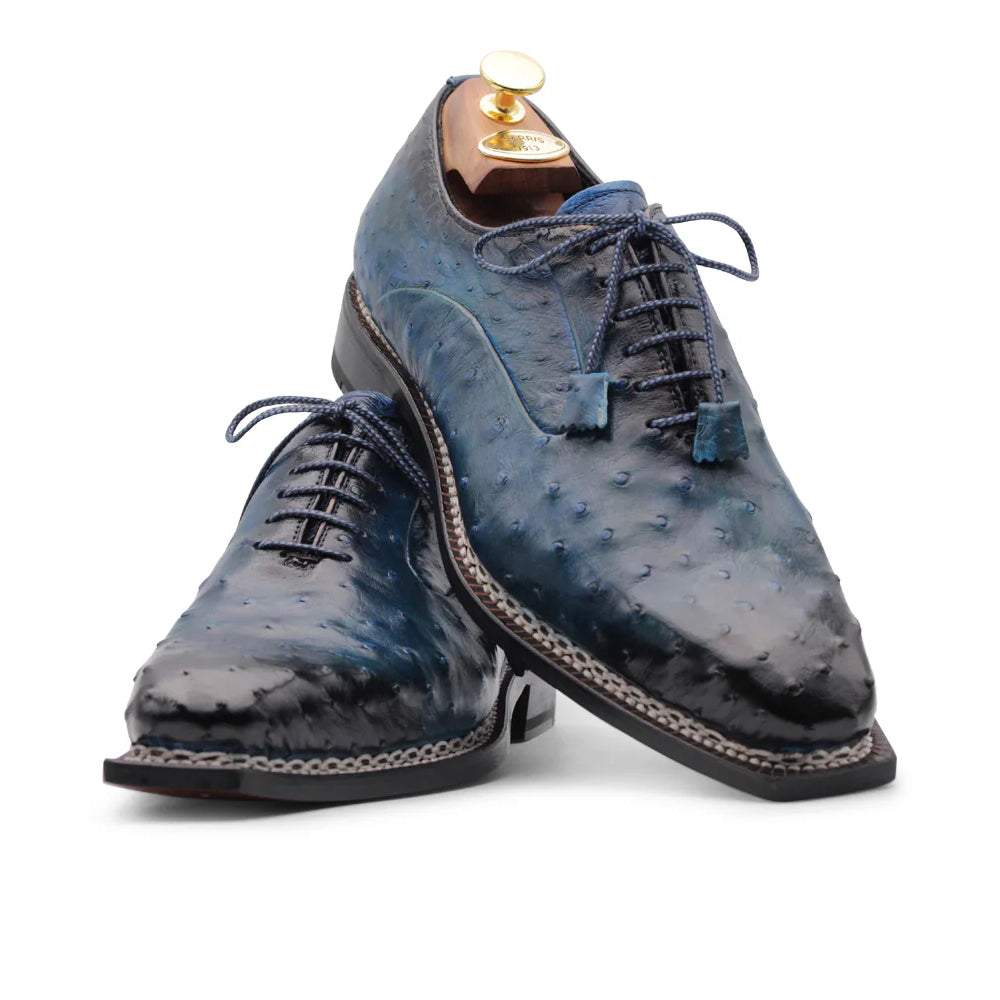 Harris Firenze 1913 Ostrich Leather Norwegian Construction Oxford Blue
