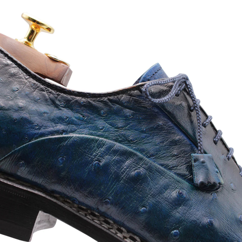 Harris Firenze 1913 Ostrich Leather Norwegian Construction Oxford Blue