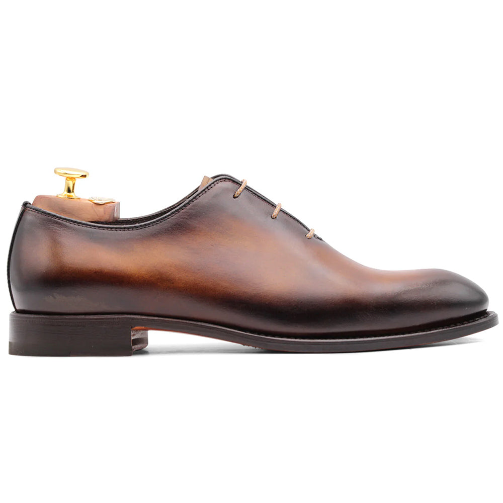 Harris Firenze 1913 Hand-Painted Leather Lace-Up Oxford Brown