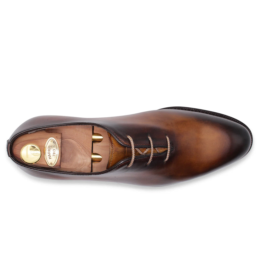 Harris Firenze 1913 Hand-Painted Leather Lace-Up Oxford Brown