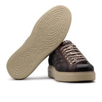 Harris Firenze 1913 Diamond Stitched Leather Sneakers Brown