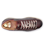 Harris Firenze 1913 Diamond Stitched Leather Sneakers Brown