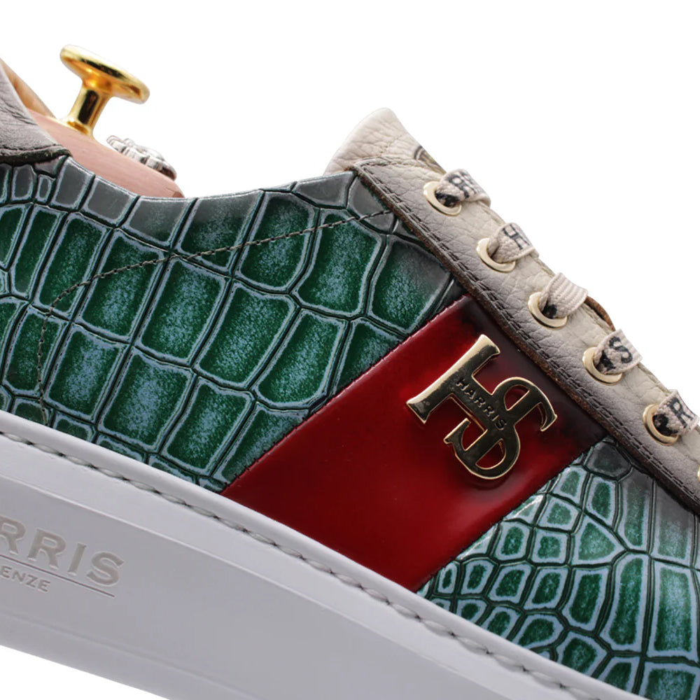 Harris Firenze 1913 Printed Leather Sneakers Green