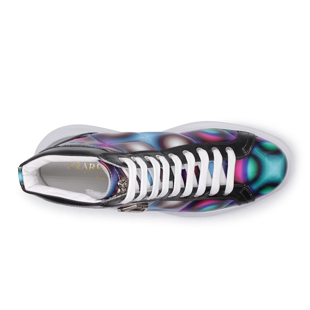Harris Firenze 1913 Geometric Print Leather Ankle Boots Multicolor