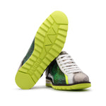 Harris Firenze 1913 Monogram Printed Leather Sneakers Green