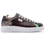 Harris Shoes 1913 Leather & Python Sneakers Grey