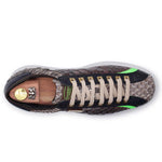 Harris Shoes 1913 Leather & Python Sneakers Grey