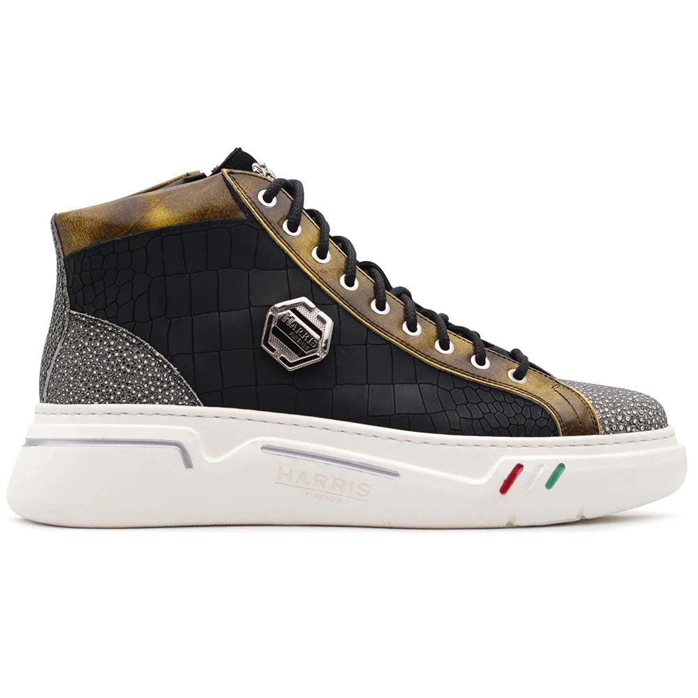 Harris Firenze 1913 High Top Leather Sneakers Black