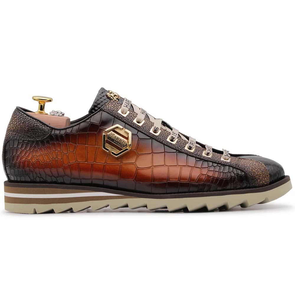 Harris Firenze 1913 Hand-Painted Leather Sneakers Honey