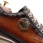 Harris Firenze 1913 Hand-Painted Leather Sneakers Honey