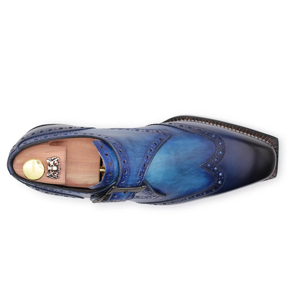 Harris Firenze 1913 Single Buckle Leather Shoes Blue