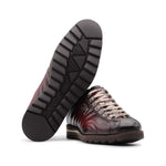 Harris Firenze 1913 Hand-Painted Leather Sneakers Burgundy