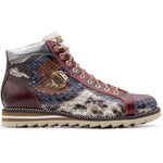 Harris Firenze 1913 Polacchino Python Leather Boots Roccia / Blue / Bordeaux