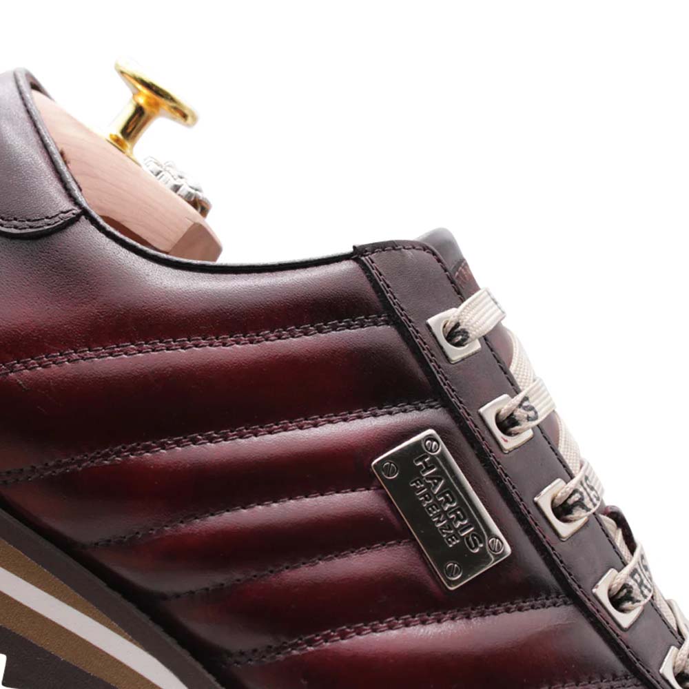 Harris Firenze 1913 Hand-Painted Leather Sneakers Burgundy