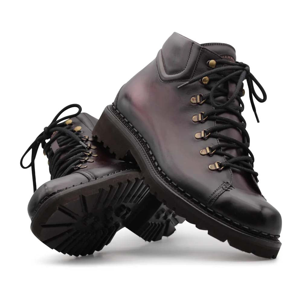 Harris Firenze 1913 Full Flower Pendula Leather Boots Burgundy