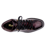 Harris Firenze 1913 Full Flower Pendula Leather Boots Burgundy