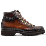 Harris Firenze 1913 Pedula Crocodile Print Boots Honey