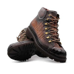 Harris Firenze 1913 Pedula Crocodile Print Boots Honey