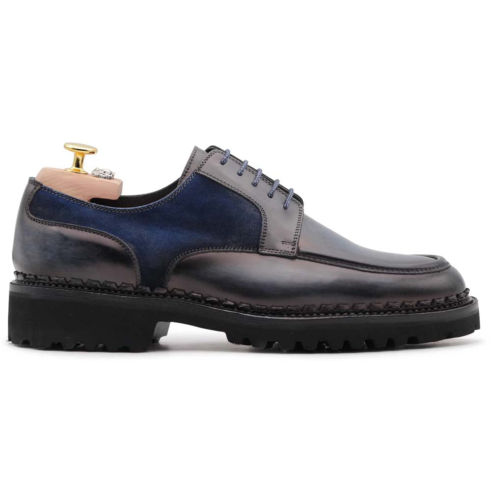 Harris Firenze 1913 Leather / Suede Derby Shoes Blue