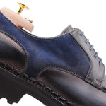 Harris Firenze 1913 Leather / Suede Derby Shoes Blue