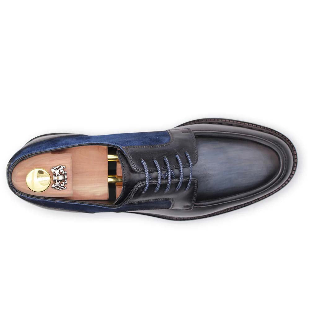 Harris Firenze 1913 Leather / Suede Derby Shoes Blue