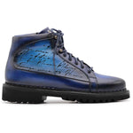 Harris Firenze 1913 Polacchino Hand-Painted Signature Boot Blue Navy