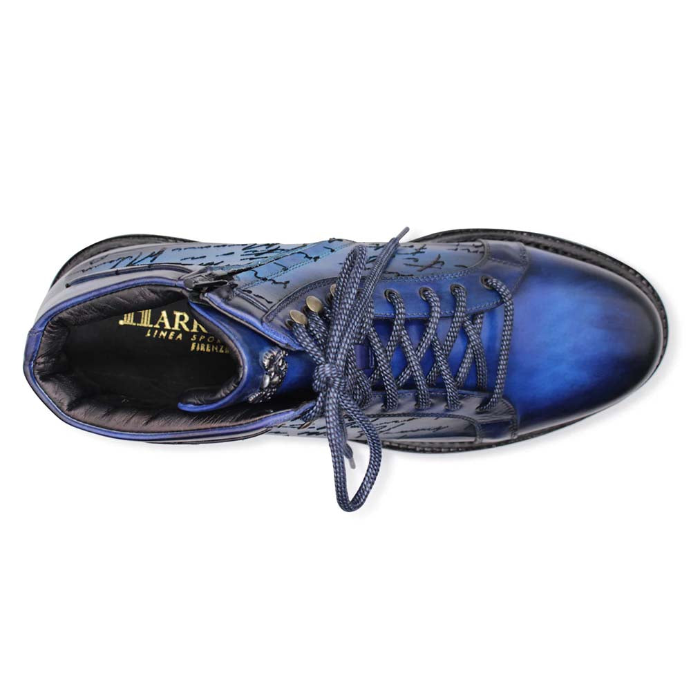 Harris Firenze 1913 Polacchino Hand-Painted Signature Boot Blue Navy