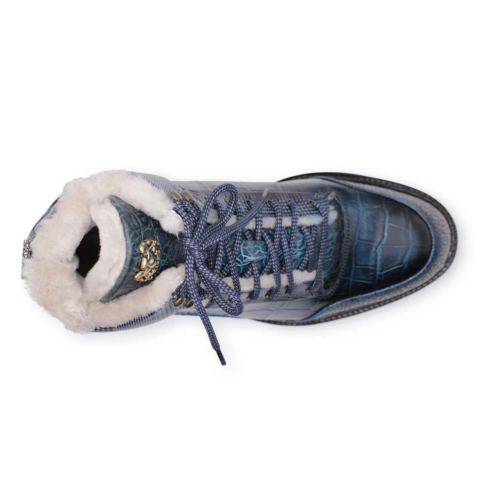 Harris Firenze 1913 Polacchino Fur Lined Boots Blue