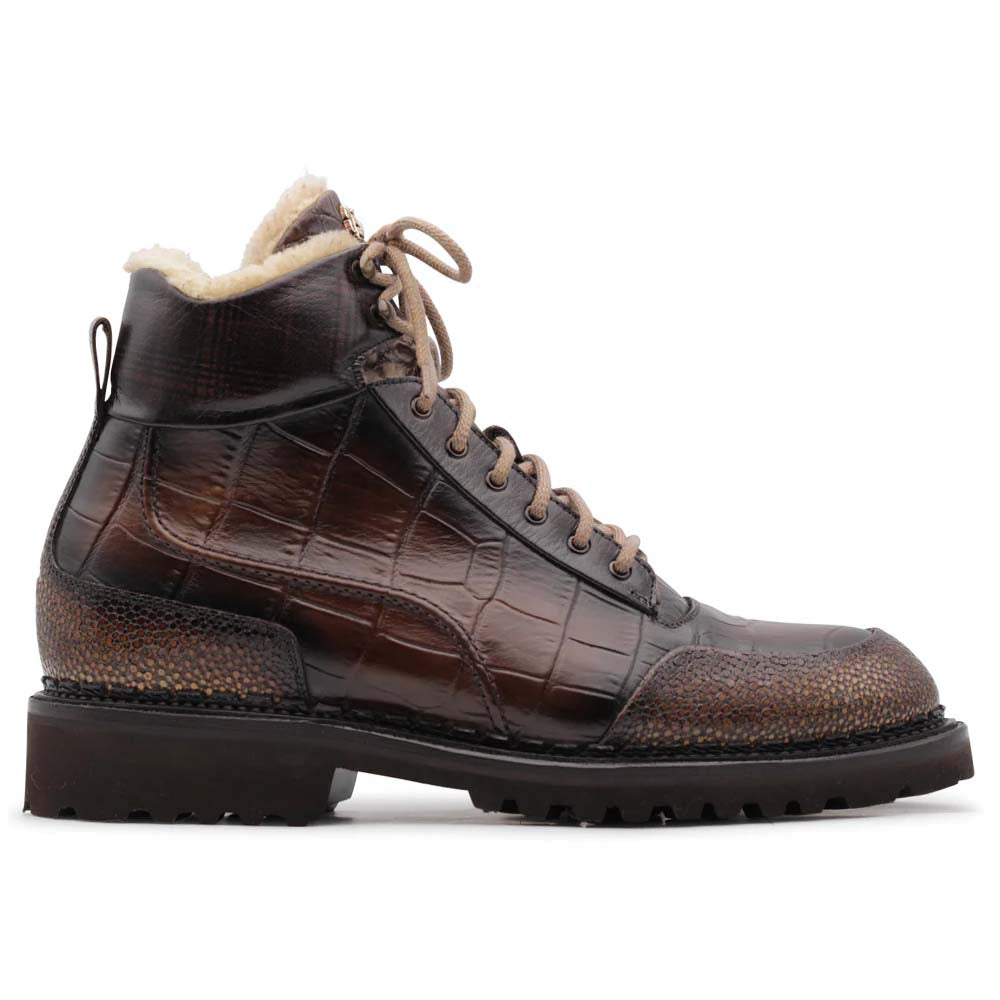 Harris Firenze 1913 Polacchino Fur Lined Boots Brown