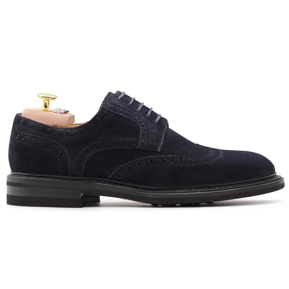 Harris Firenze 1913 Suede Brogue Derby Navy Blue