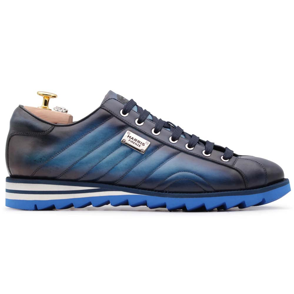 Harris Firenze 1913 Hand-Painted Leather Sneakers Blue