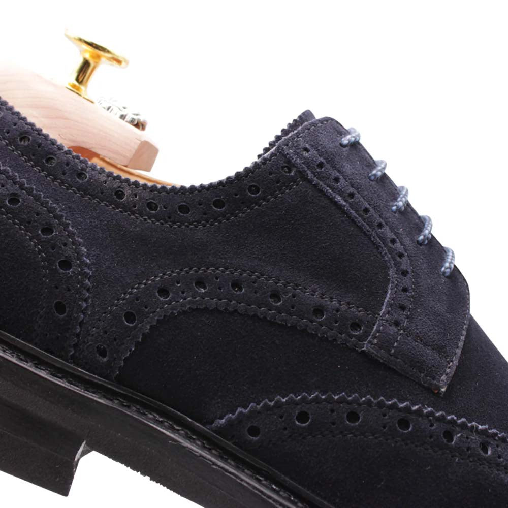 Harris Firenze 1913 Suede Brogue Derby Navy Blue
