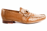 Belvedere Italo Crocodile & Lizard Bit Loafers Antique Saddle