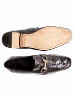 Belvedere Italo Crocodile & Lizard Bit Loafers Brown