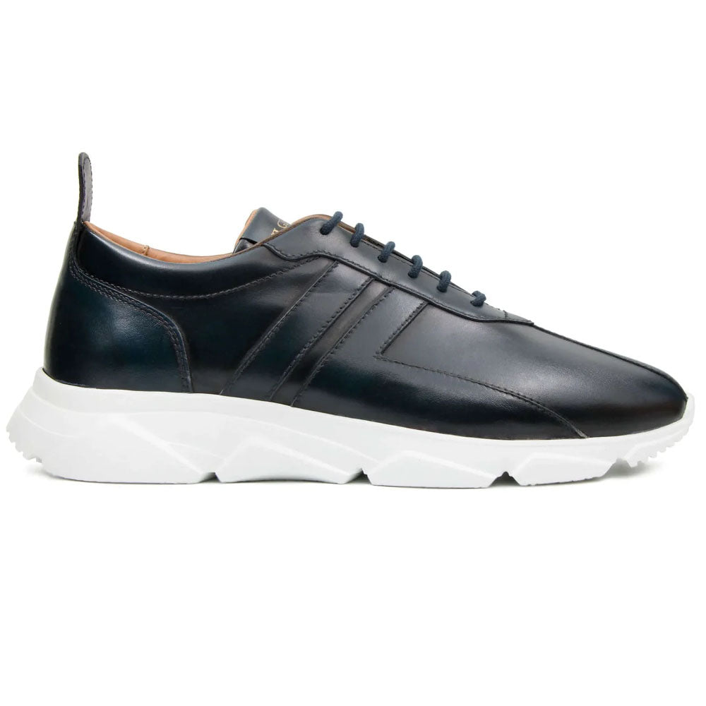 Il Gergo Il Muso Leather Sneaker Blue | MensDesignerShoe.com