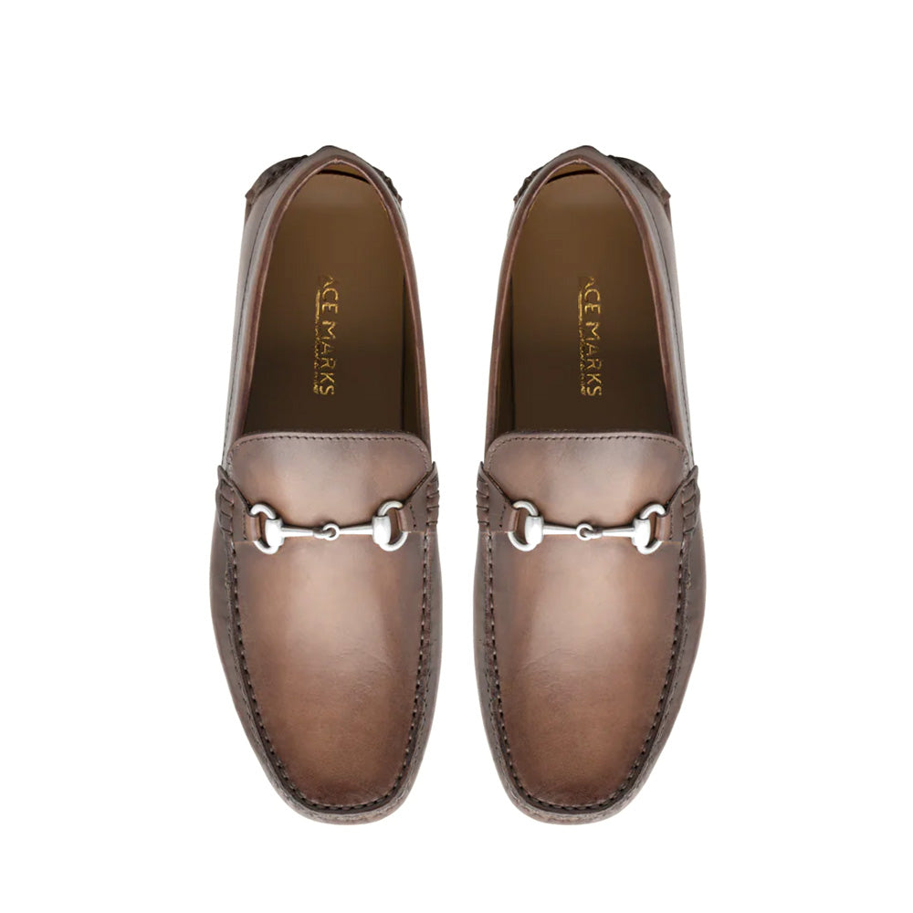 Ace Marks Capo Driving Moccasin Brown Antique