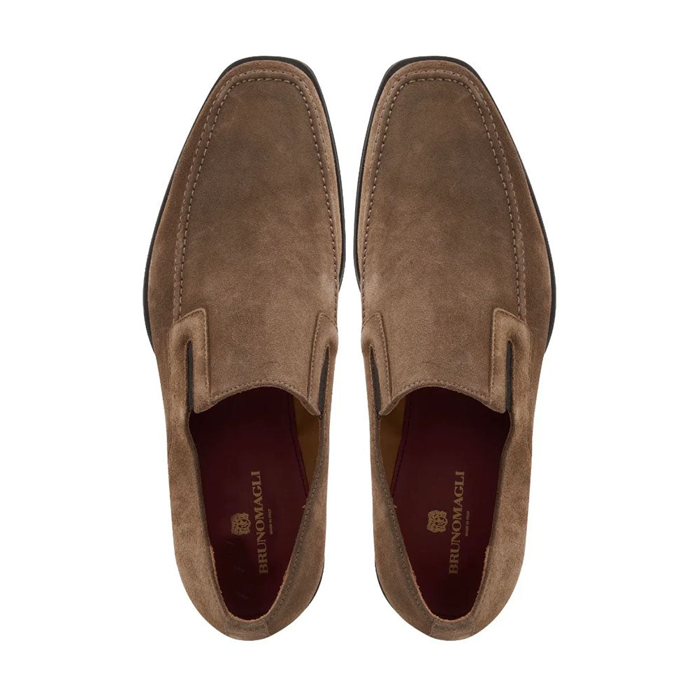 Bruno Magli Raging Suede Slip-on Shoes Taupe