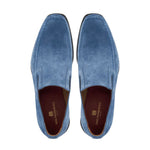 Bruno Magli Raging Suede Slip-on Shoes Light Blue