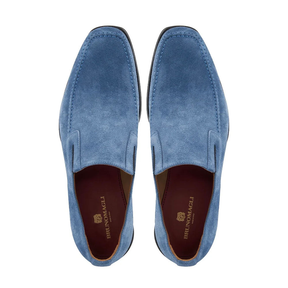 Bruno Magli Raging Suede Slip-on Shoes Light Blue
