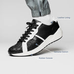 Marco Di Milano Lyon II Ostrich Quill & Calfskin Sneakers Black / White