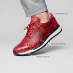 Marco Di Milano Scanno Ostrich Quill Sneakers Antique Red