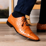 Marco Di Milano Criss Ostrich Quill Dress Oxfords Brandy
