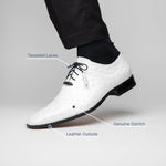 Marco Di Milano Criss Ostrich Quill Dress Oxfords White
