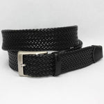 Torino Leather Italian Woven Tubular Calf with Lizard Tabs - Black