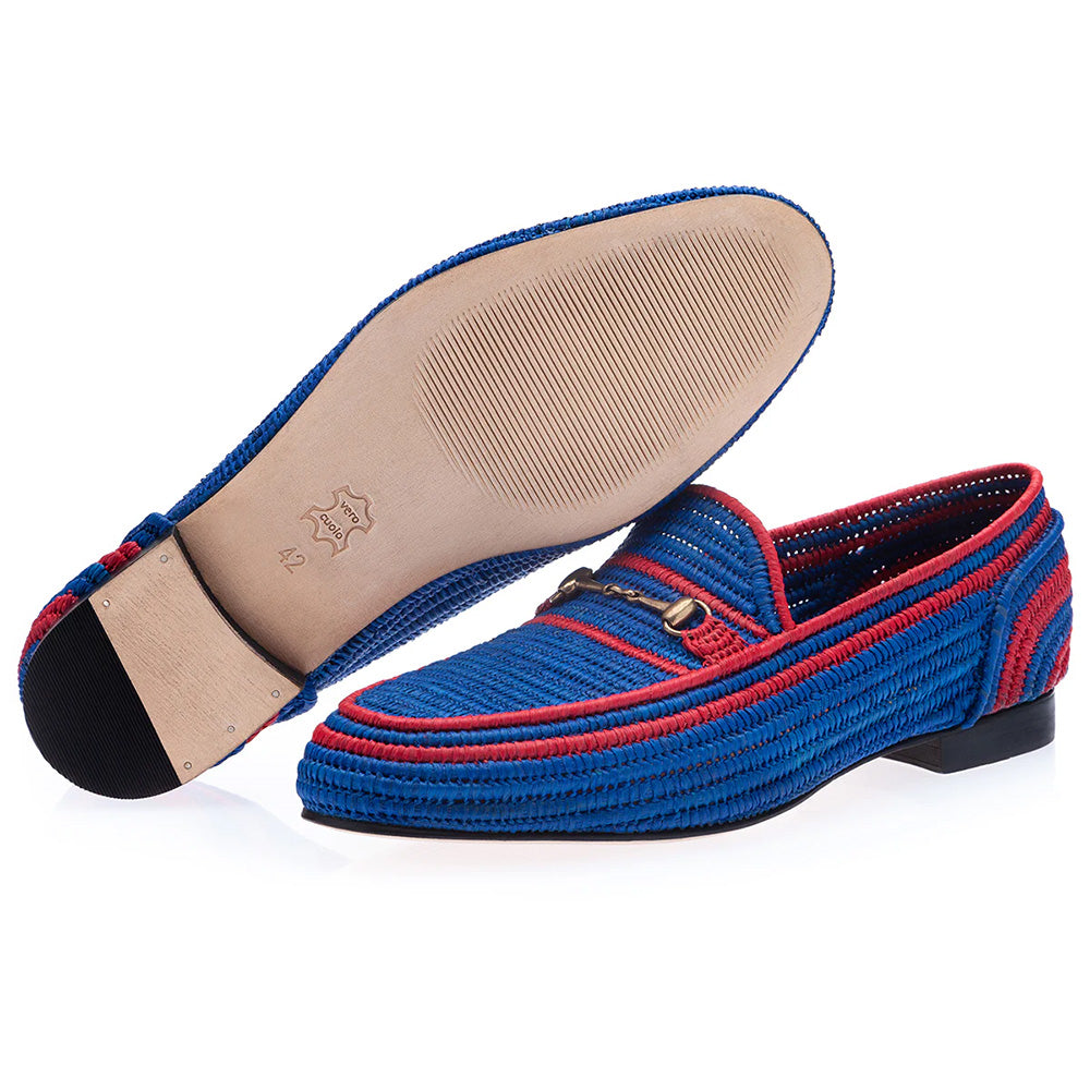 Superglamourous Jadida Rafia Loafers Blue
