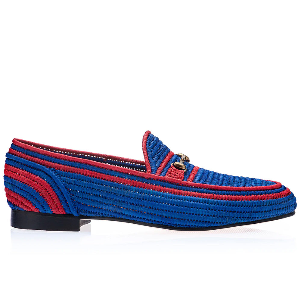 Superglamourous Jadida Rafia Loafers Blue