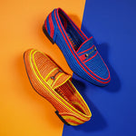 Superglamourous Jadida Rafia Loafers Blue