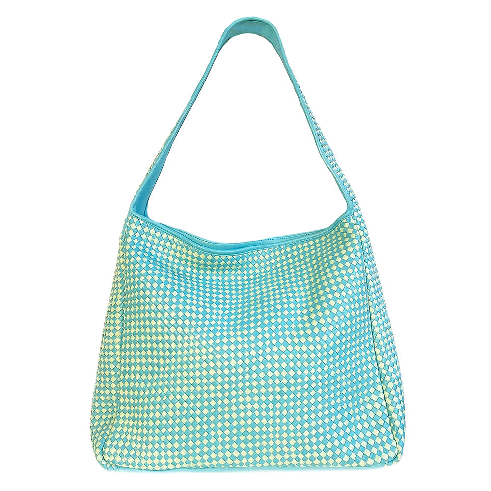 Robert Zur Women's Jo True Glove Woven Zipper Purse Aqua Mint