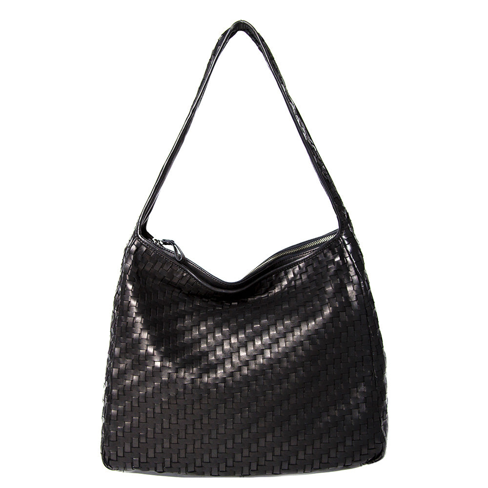 Robert Zur Women's Jo Step True Glove Woven Zipper Purse Black